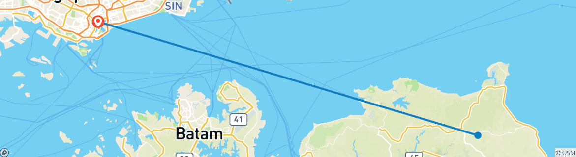 Foto van een kaart met de route van de rondreis