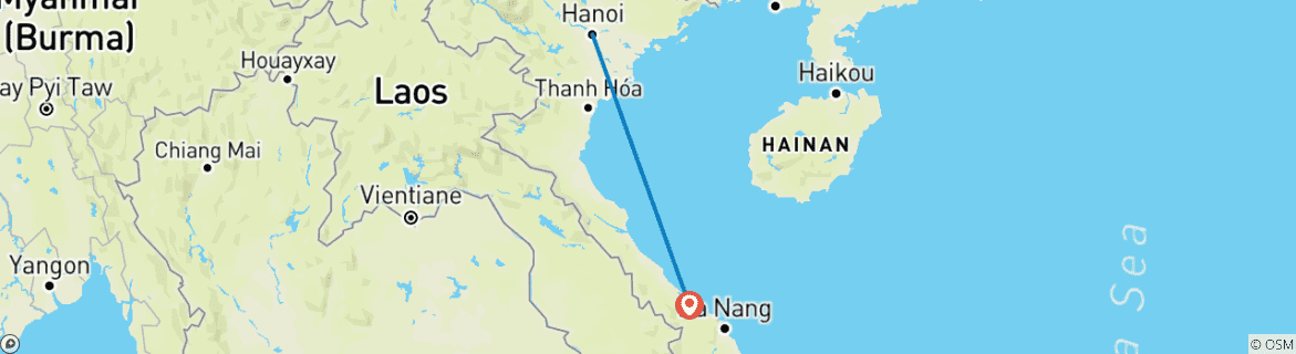 Image d'une carte montrant l'itinéraire du circuit