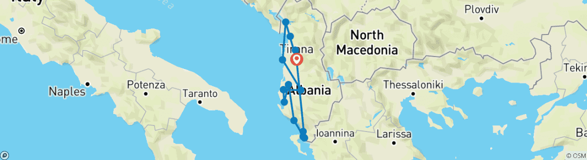 Mapa de Vive la aventura albanesa