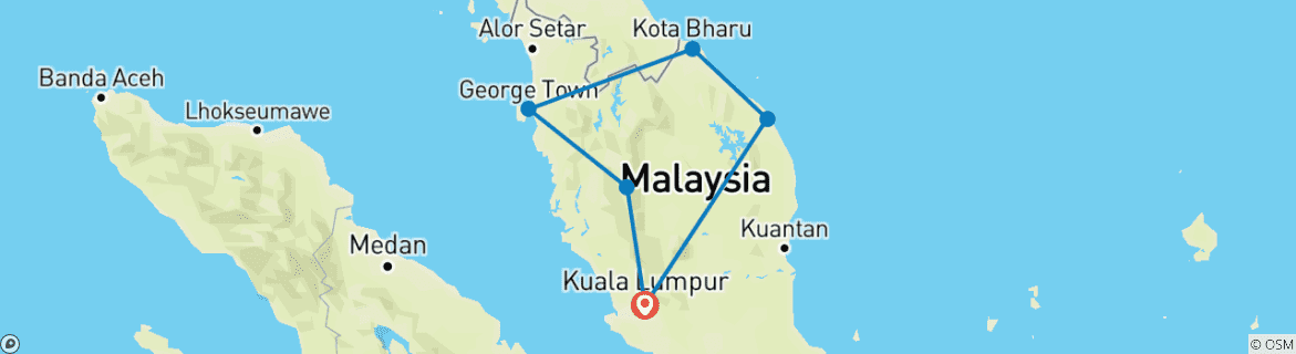 Karte von Das Beste von Malaysia - 7 Tage