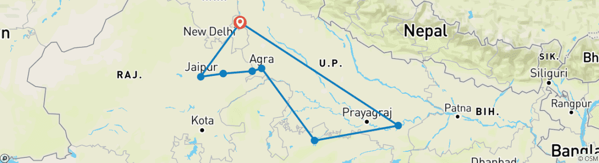 Imagen de un mapa que muestra la ruta del circuito
