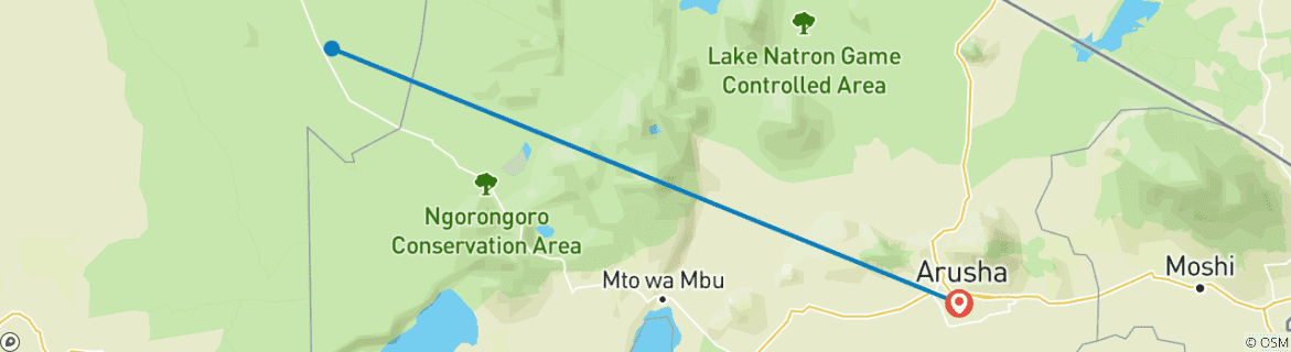 Carte du circuit Safari de 3 jours au Serengeti
