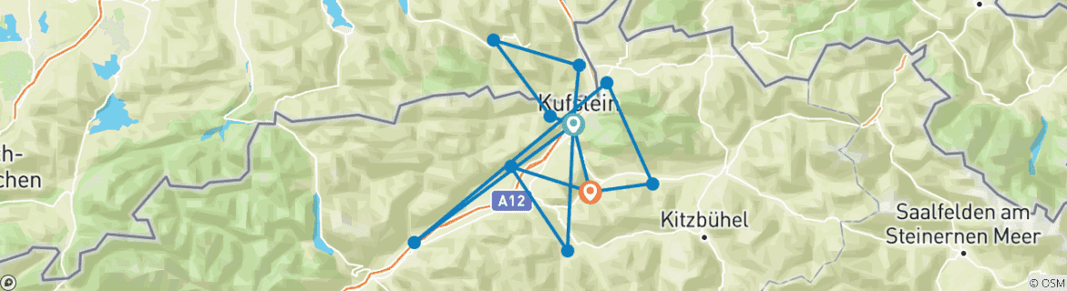 Image d'une carte montrant l'itinéraire du circuit