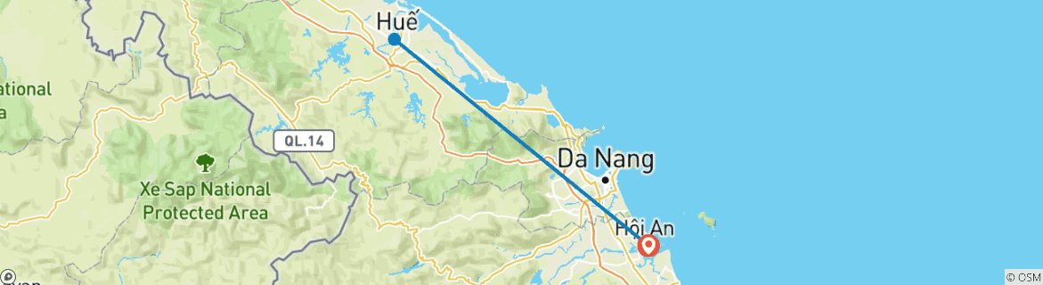 Image d'une carte montrant l'itinéraire du circuit