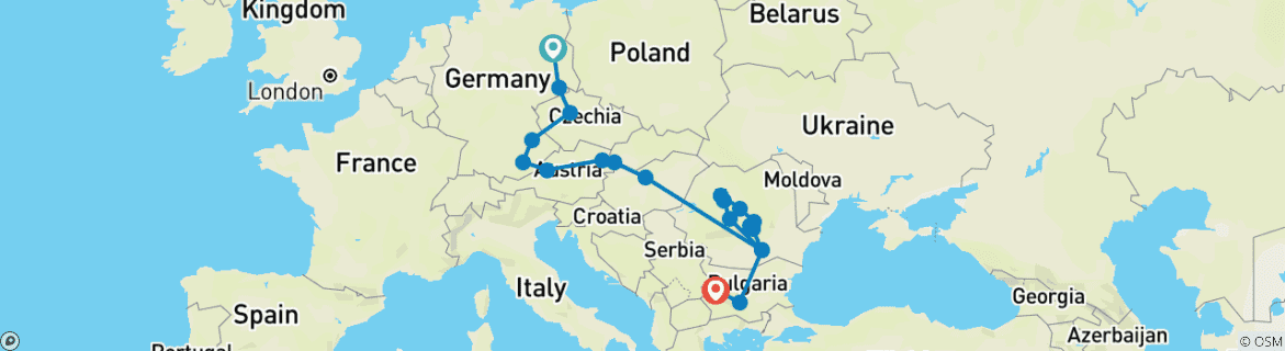 Kaart van Ongelooflijk Midden- & Oost-Europa