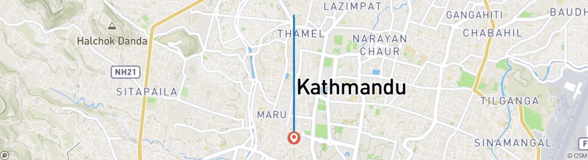 Foto van een kaart met de route van de rondreis