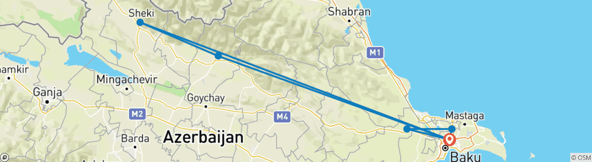 Image d'une carte montrant l'itinéraire du circuit