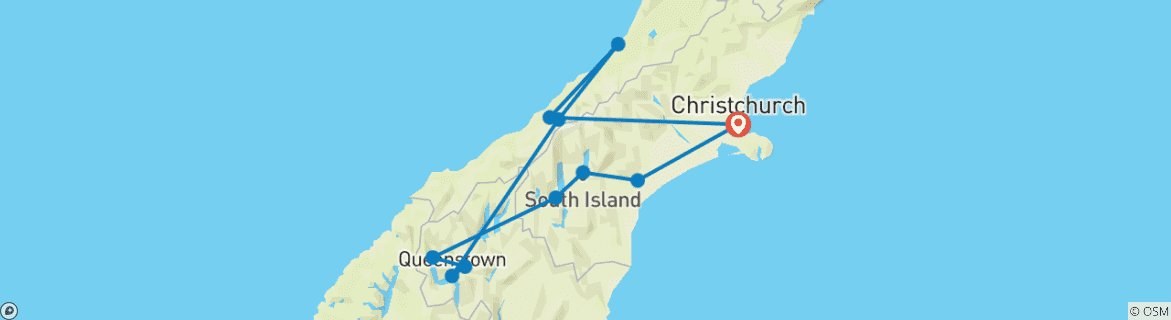 Foto van een kaart met de route van de rondreis