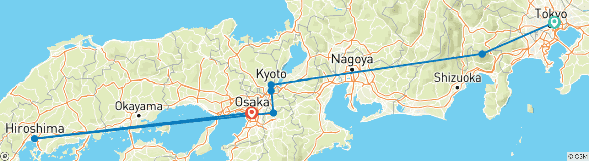 Image d'une carte montrant l'itinéraire du circuit