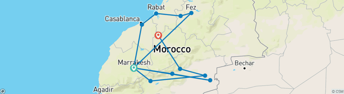 Imagen de un mapa que muestra la ruta del circuito