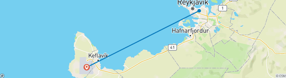 Carte du circuit 8 jours : Séjour éclipse solaire en Islande du Sud et à Reykjavík