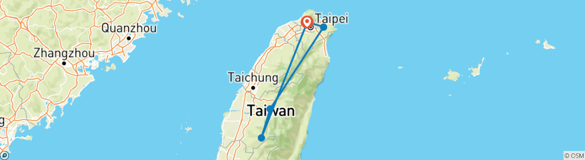 Carte du circuit Taïwan en train