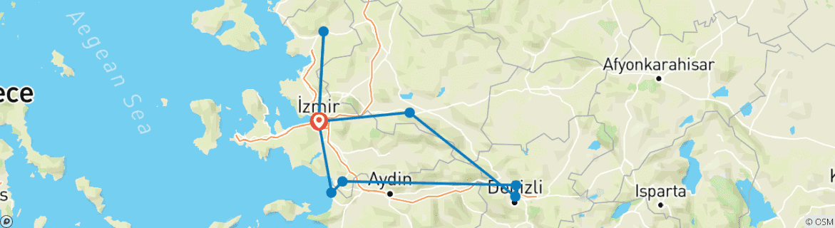 Image d'une carte montrant l'itinéraire du circuit