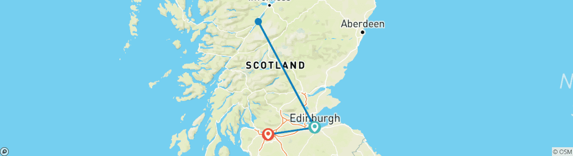 Image d'une carte montrant l'itinéraire du circuit