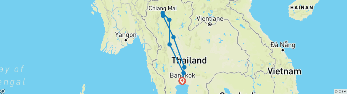 Image d'une carte montrant l'itinéraire du circuit