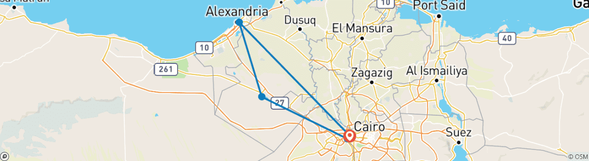 Image d'une carte montrant l'itinéraire du circuit