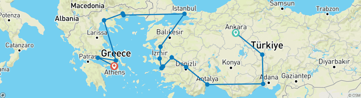 Carte du circuit Circuit missionnaire de 20 jours à Saint-Paul