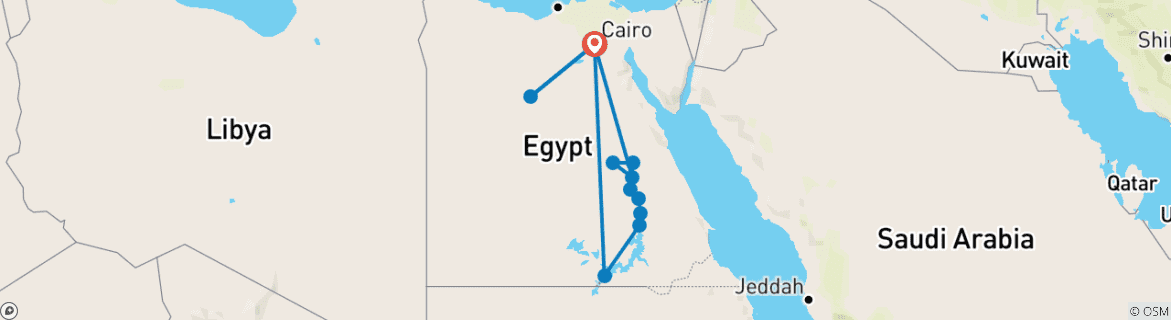 Image d'une carte montrant l'itinéraire du circuit