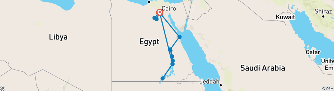 Karte mit der Reiseroute