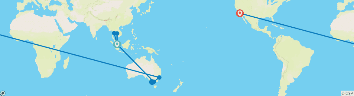Image d'une carte montrant l'itinéraire du circuit
