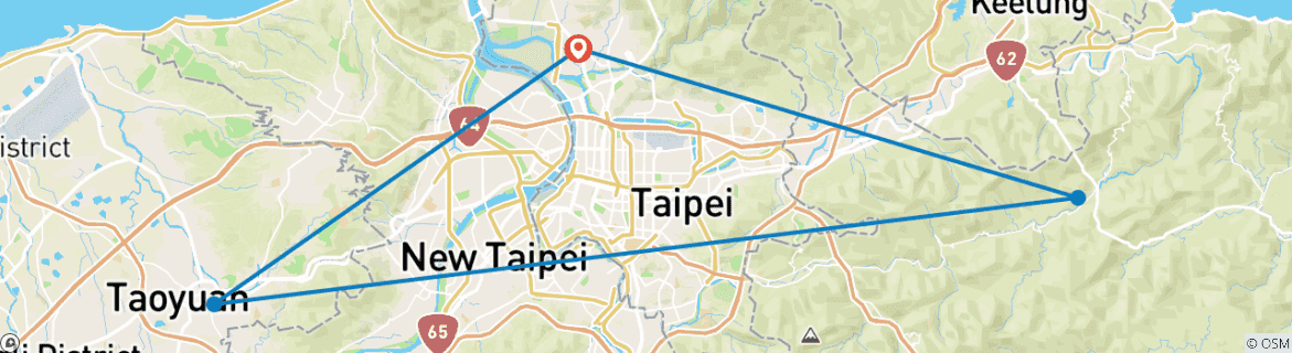 Carte du circuit Taiwan Express (5 étoiles) - 4 jours