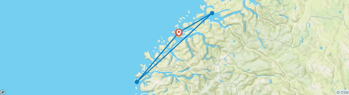 Karte mit der Reiseroute