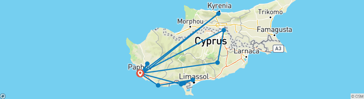 Imagen de un mapa que muestra la ruta del circuito