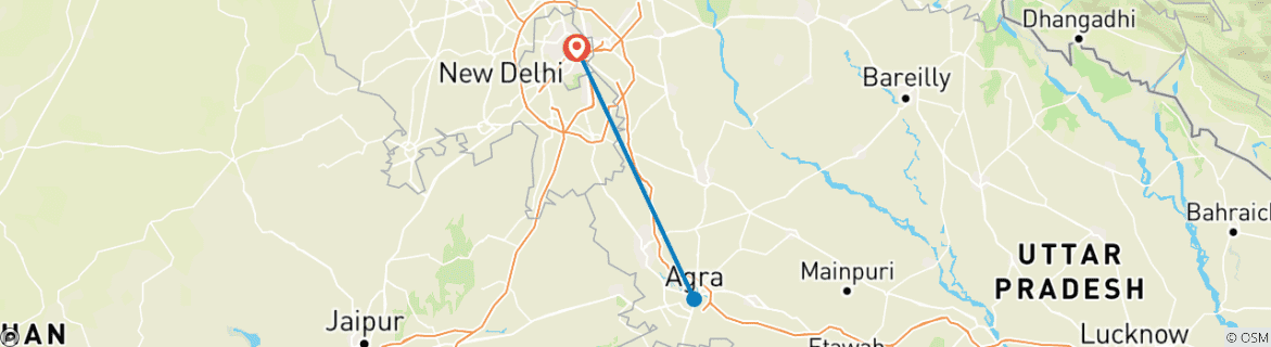 Image d'une carte montrant l'itinéraire du circuit