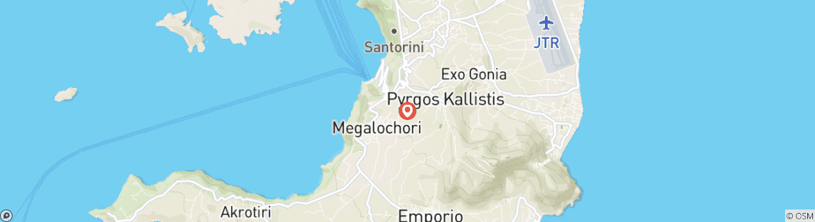 Carte du circuit 7 jours de couchers de soleil et de sérénité à Santorin