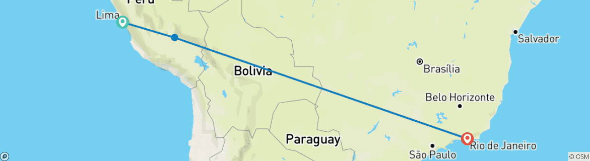 Karte mit der Reiseroute