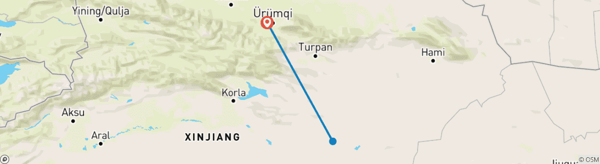 Image d'une carte montrant l'itinéraire du circuit