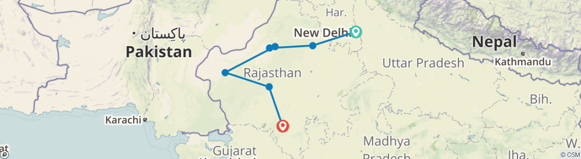 Map of Upgraded - India: Forts + Palaces of Rajasthan