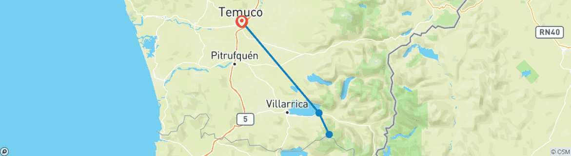 Karte mit der Reiseroute