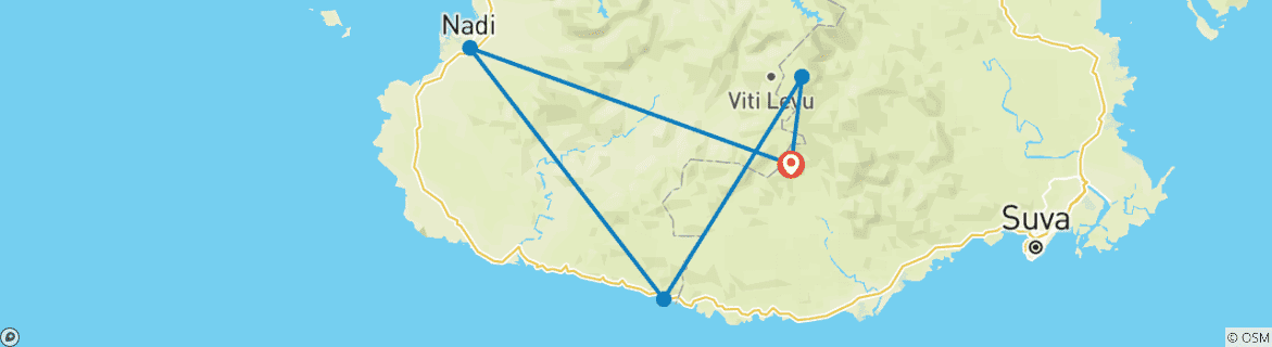 Carte du circuit Fidji Yatule Resort & Spa