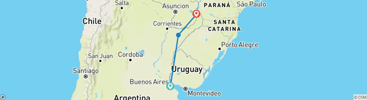 Imagen de un mapa que muestra la ruta del circuito