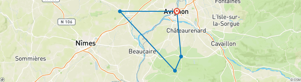 Image d'une carte montrant l'itinéraire du circuit