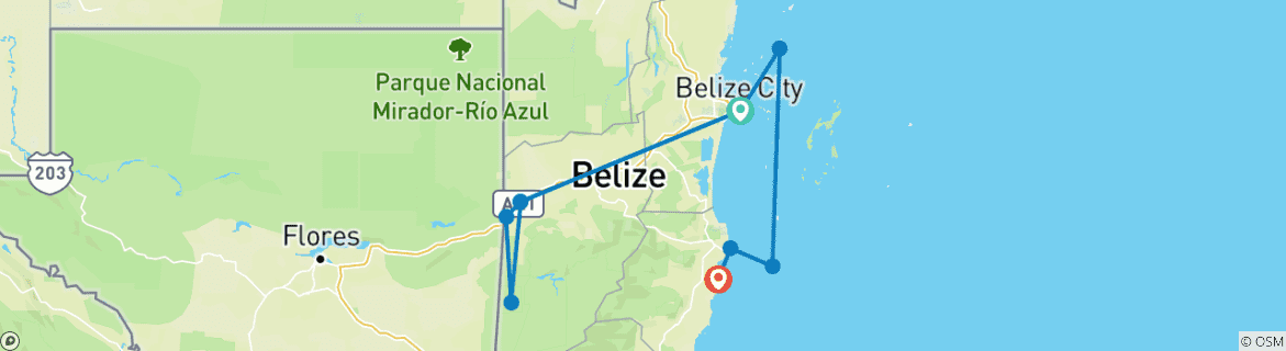 Image d'une carte montrant l'itinéraire du circuit