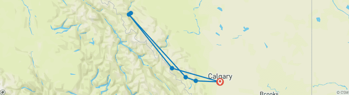 Carte du circuit Circuit des points forts de l'Alberta et des Rocheuses