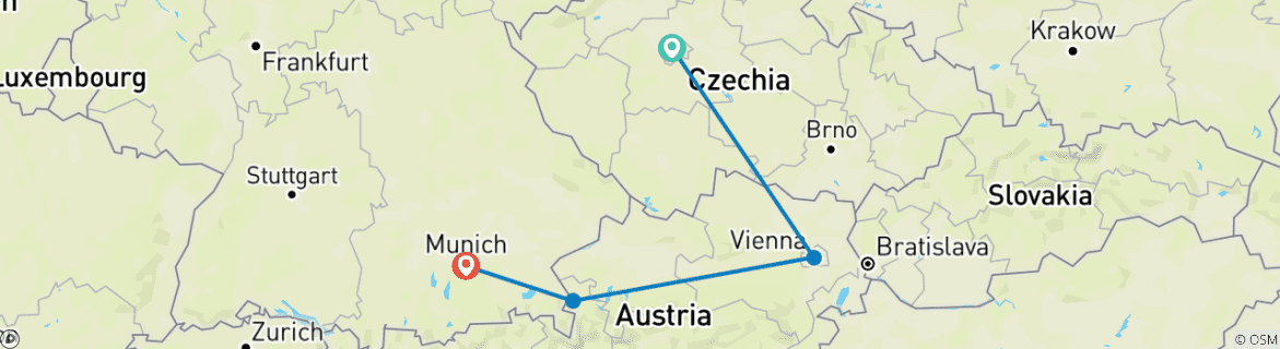 Image d'une carte montrant l'itinéraire du circuit