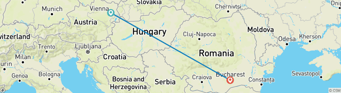 Karte mit der Reiseroute