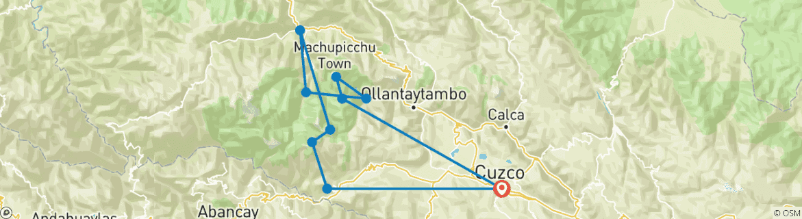 Image d'une carte montrant l'itinéraire du circuit