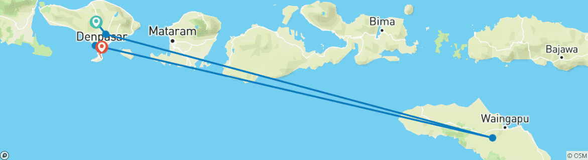 Image d'une carte montrant l'itinéraire du circuit