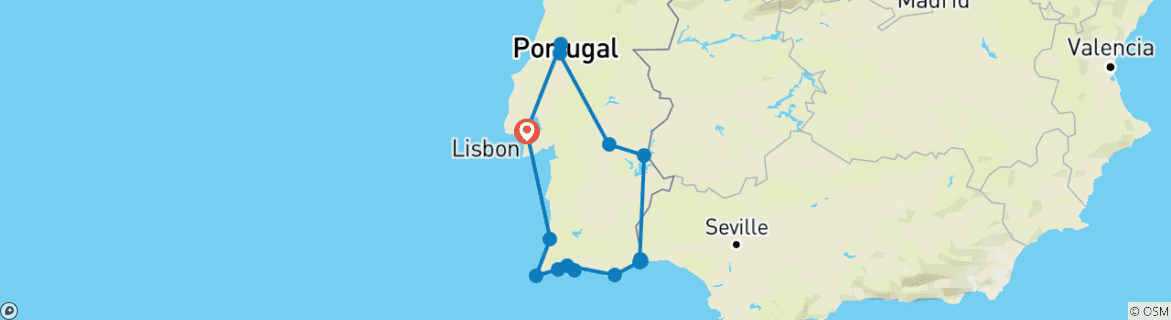 Image d'une carte montrant l'itinéraire du circuit