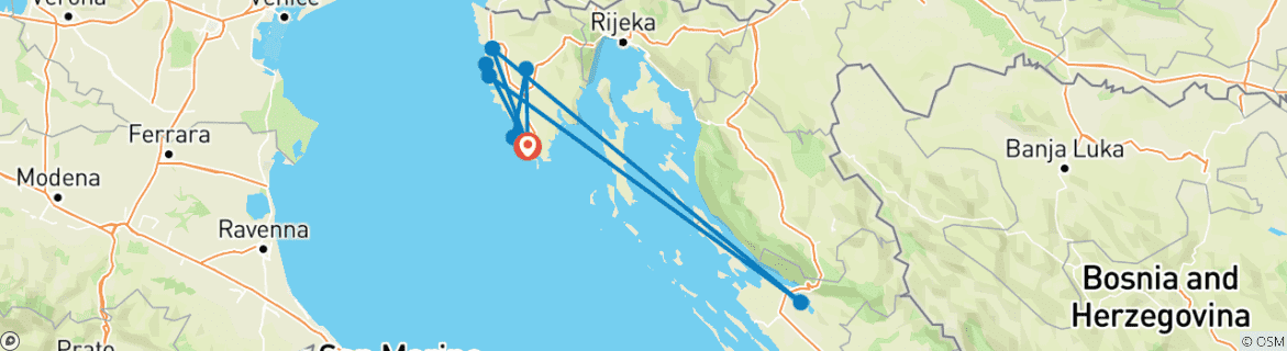 Carte du circuit Istrie - Vacances d'aventure avec les enfants