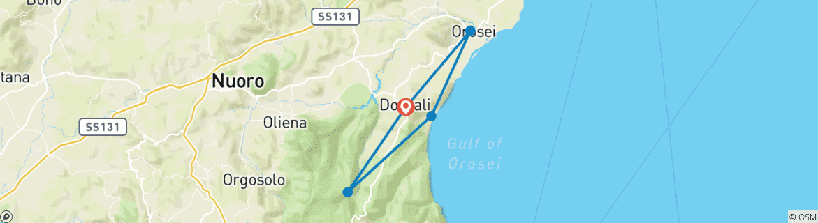 Carte du circuit Aventure en Sardaigne