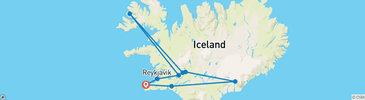 Karte mit der Reiseroute