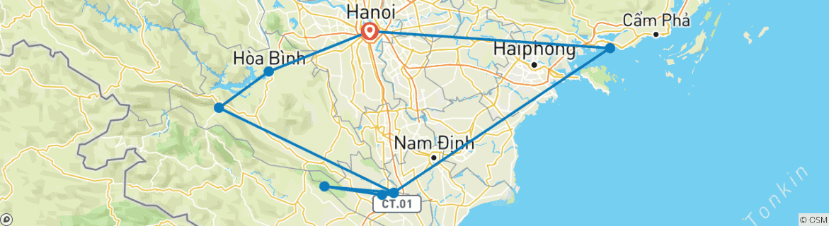 Karte mit der Reiseroute