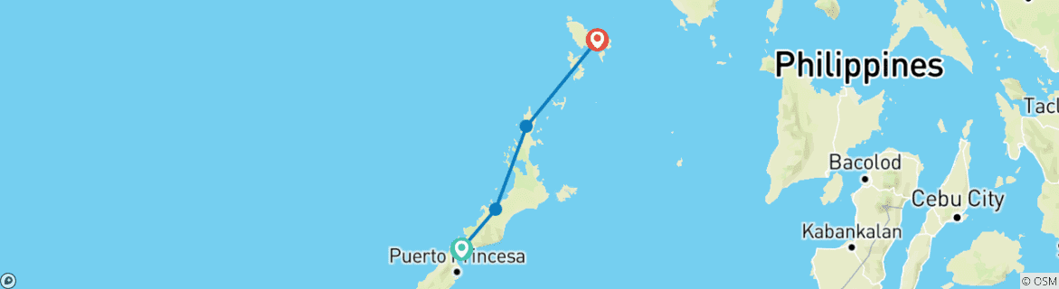 Carte du circuit 12 jours - Ultimate Palawan - Circuit en petit groupe (Max 8)
