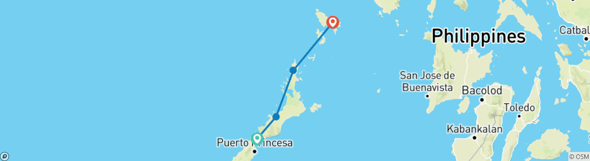 Carte du circuit 12 jours - Ultimate Palawan - Circuit en petit groupe (Max 8)