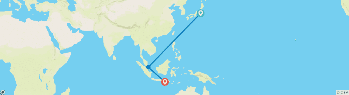 Karte von Japan, Singapur & Bali: Von Supertrees zu Jungle Dreams